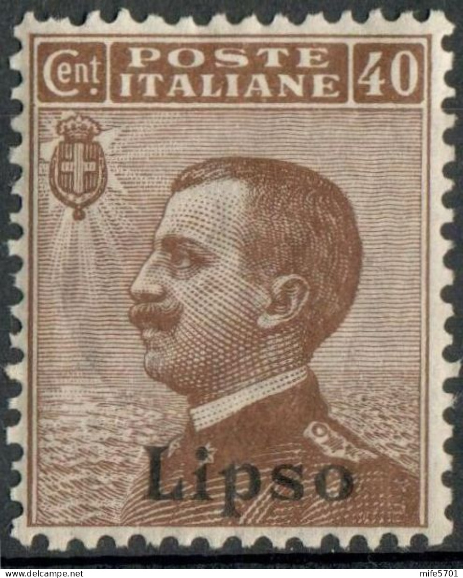 REGNO COLONIE EGEO LIPSO 1916 DUE FRANCOBOLLI DA C. 40 E C. 50 SOPRASTAMPATI 'LIPSO' NUOVI MNH ** SASSONE 6/7 - Egée (Lipso)