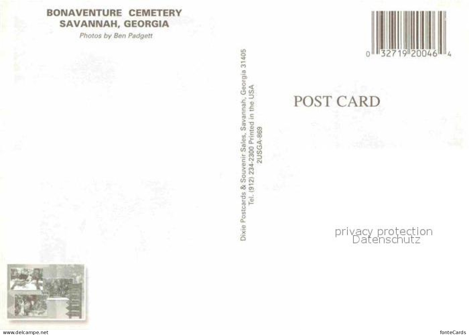 72806718 Savannah_Georgia Bonaventure Cemetery - Andere & Zonder Classificatie