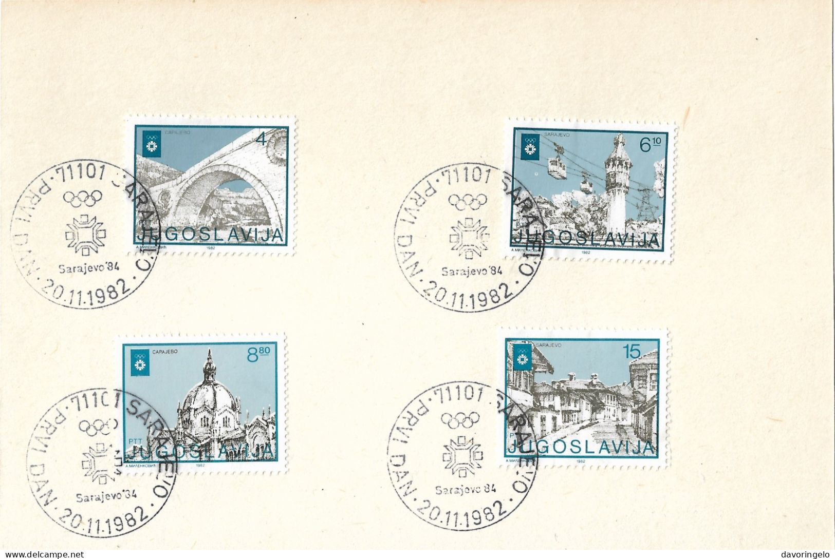 Bosnia-Herzegovina/Yugoslavia, Winter Olympics - Sarajevo 84: FDC, SET Of STAMPS (**), COMEMORATIV SHEET - Bosnia Herzegovina