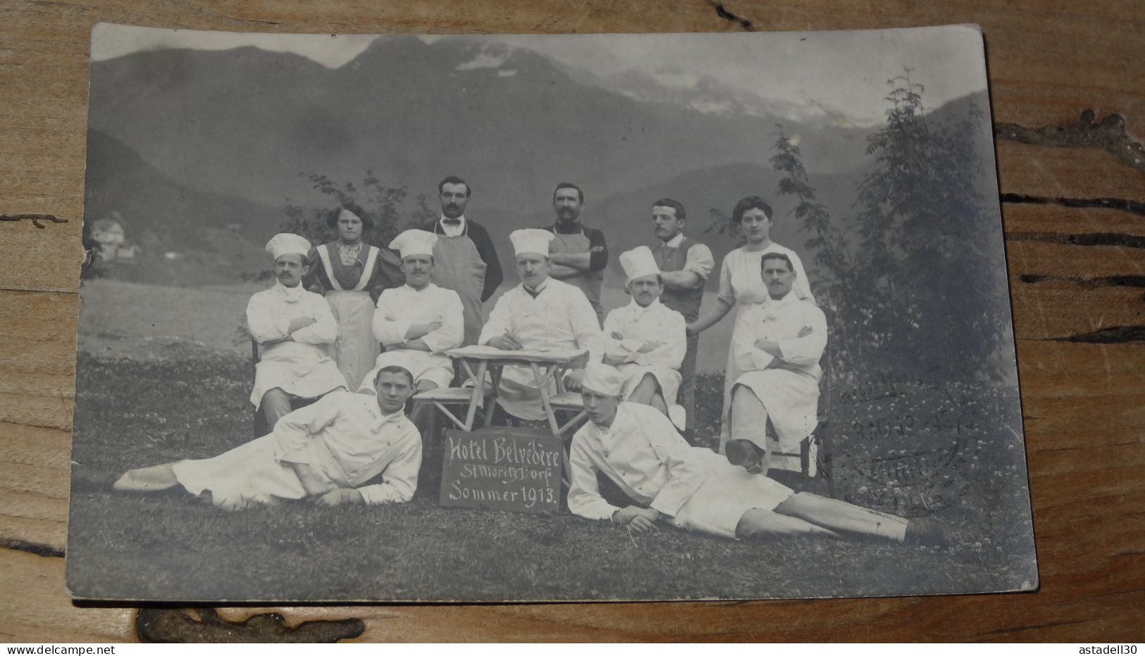 Carte Photo SAINT MORITZ, Cuisiniers De L'hotel BELVEDERE  ............... BH-19063d - Saint-Moritz