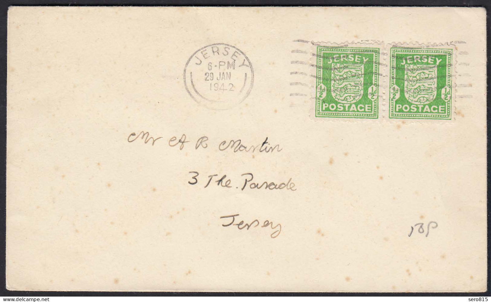 Jersey Deutsche Besetzung Mi. 1 Paar Auf FDC 29-1-1942    (17625 - Brieven En Documenten