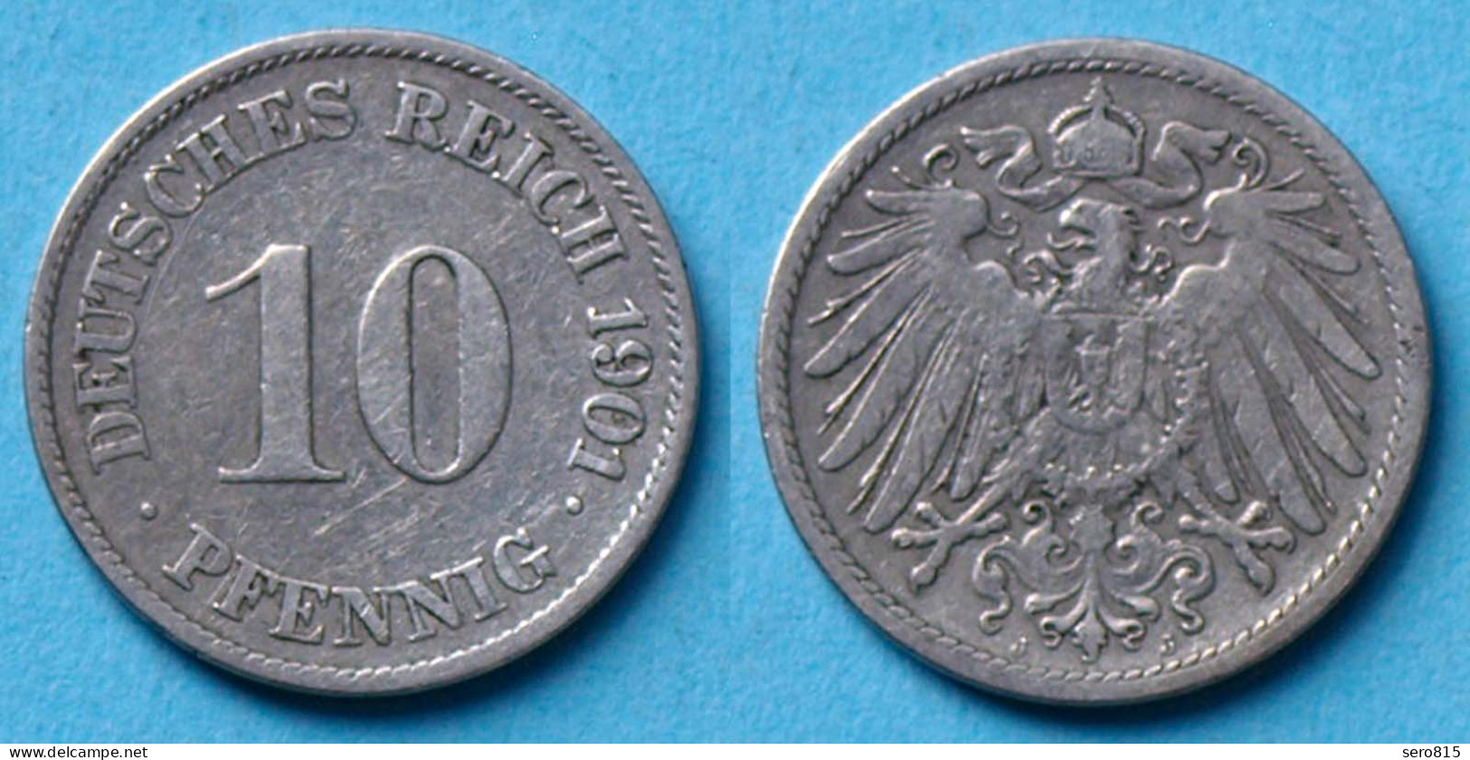 10 Pfennig 1901 J Deutsches Kaiserreich Empire Jäger Nr. 13   (17749 - 10 Pfennig