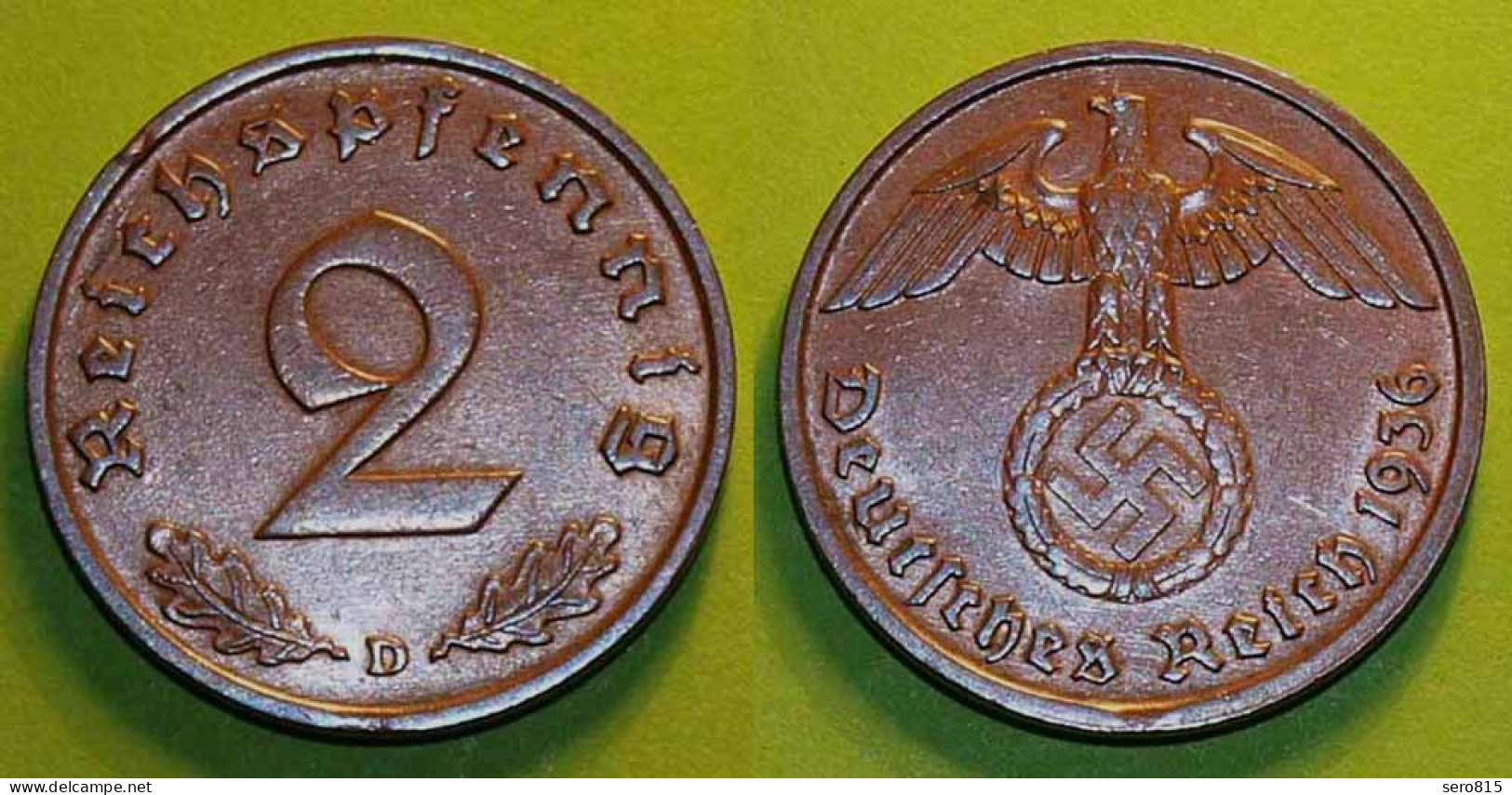 2 Pfennig 3. Reich Third Reich 1936 D Jäger 362  (18555 - 2 Reichspfennig
