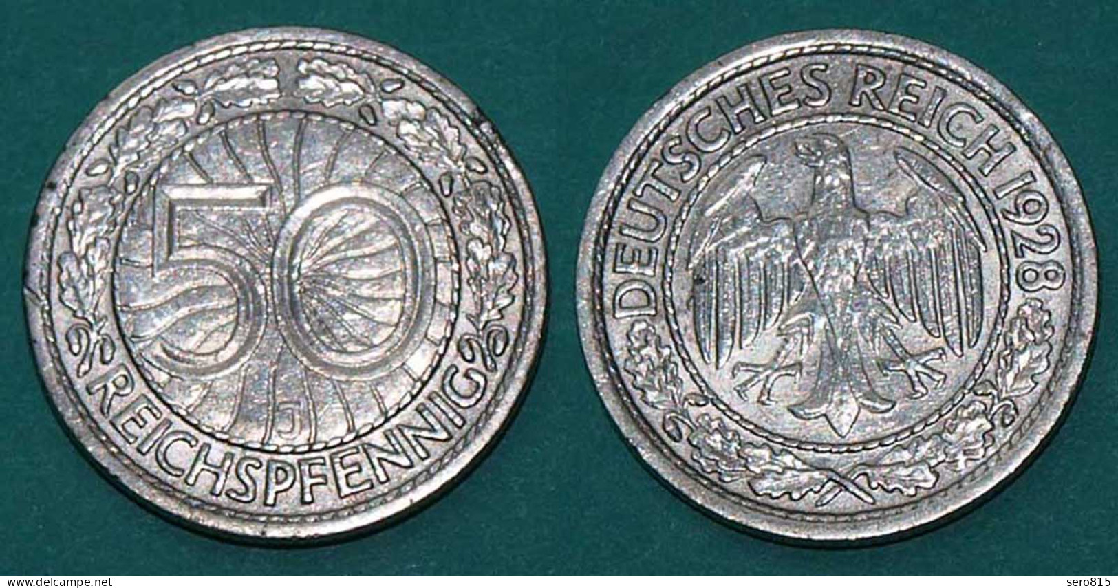 50 Reichpfennig 1928 J Weimar - Jäger 324   (18407 - 50 Renten- & 50 Reichspfennig