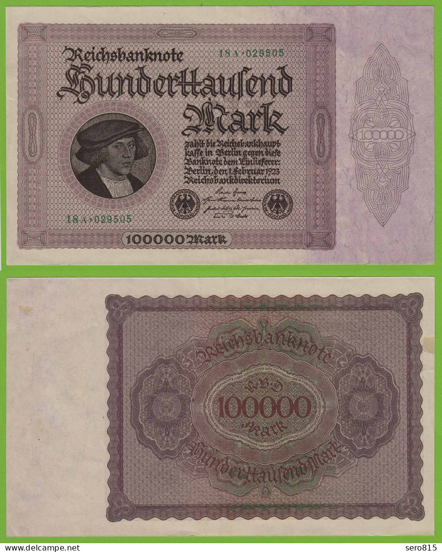 Reichsbanknote - 100000 100.000 Mark 1923 Ros. 82d VF/XF  (19556 - Sonstige & Ohne Zuordnung