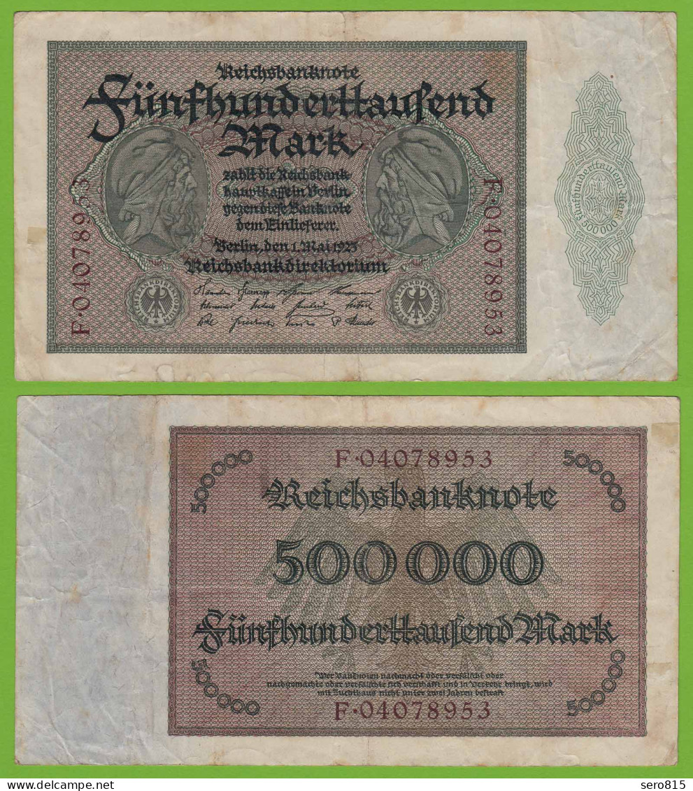 Reichsbanknote - 500000 500.000 Mark 1923 Ros. 87b Fast VF  (19559 - Otros & Sin Clasificación