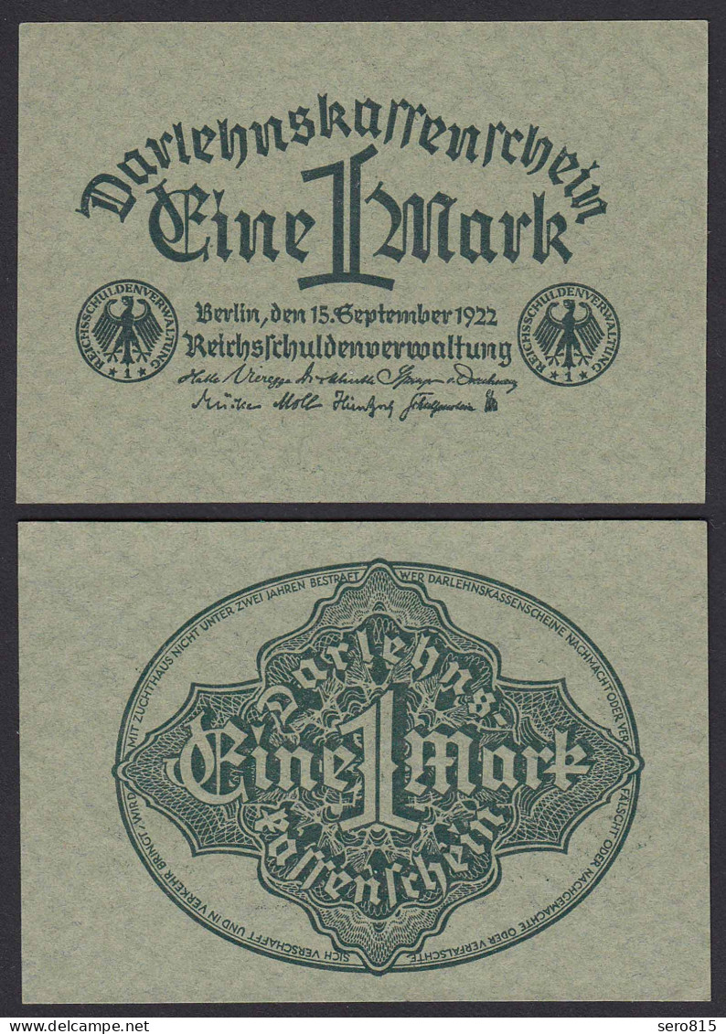 Darlehenskassenschein 1 Mark 1922 Ros.73a Pick 61 UNC (1) (19639 - Autres & Non Classés
