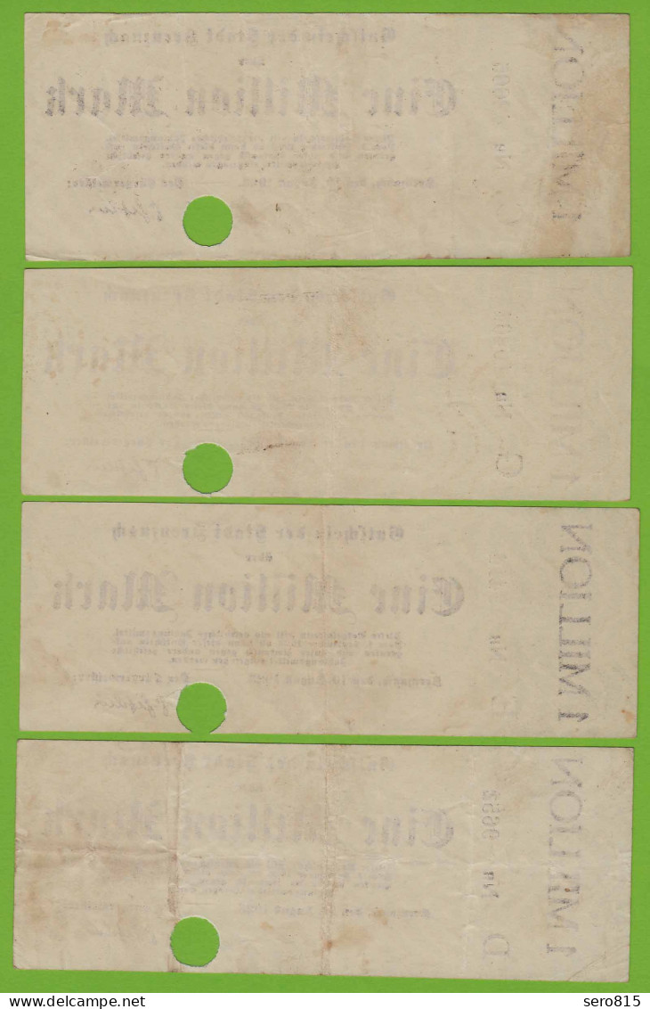 Kreuznach - Notgeld 1-Million Mark 4 Stück Serien C, D, E, G 1923 (19536 - Sonstige & Ohne Zuordnung