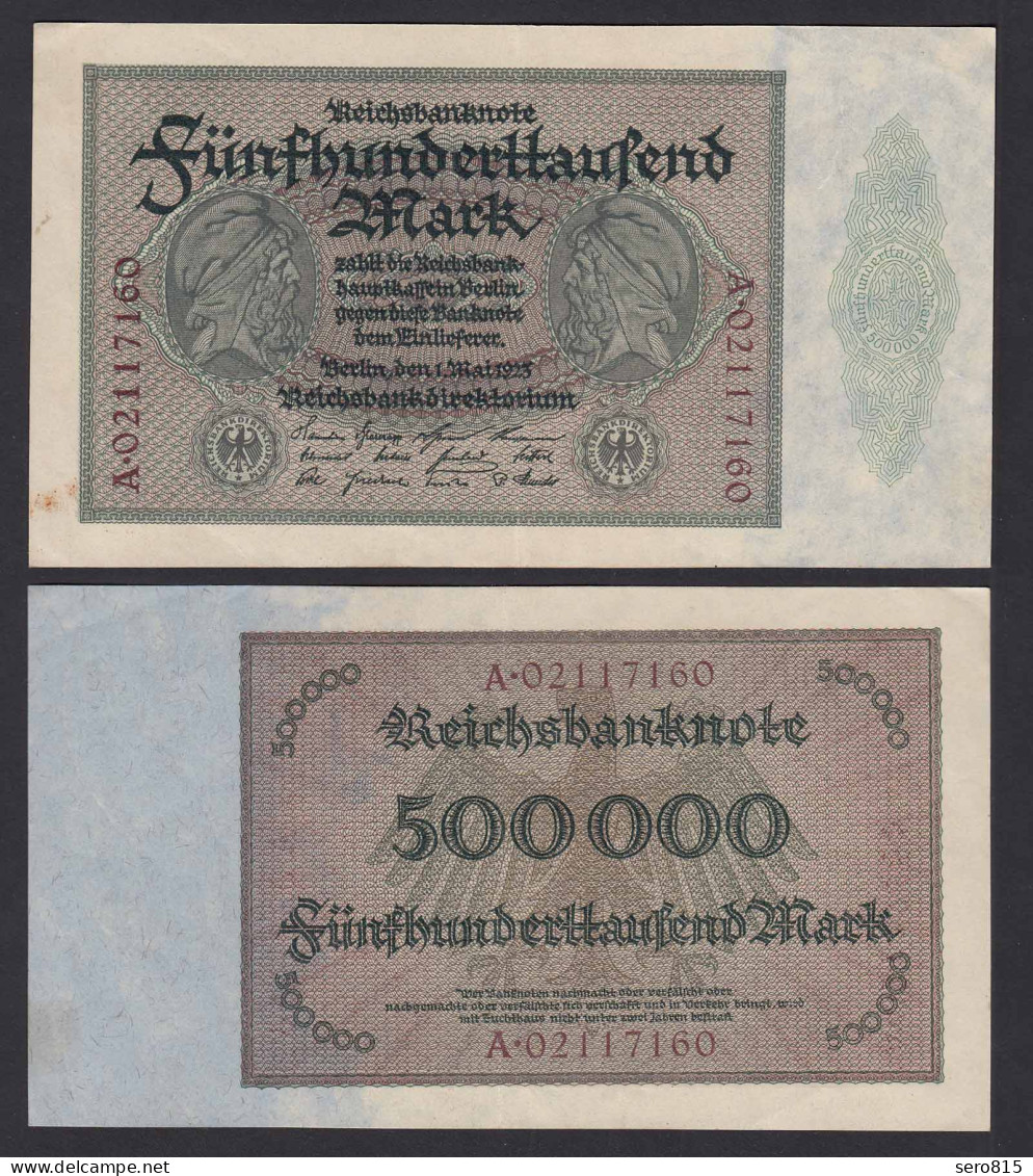 Reichsbanknote - 500000 500.000 Mark 1923 Ros. 87b Gutes VF Pick 88a  (19665 - Andere & Zonder Classificatie