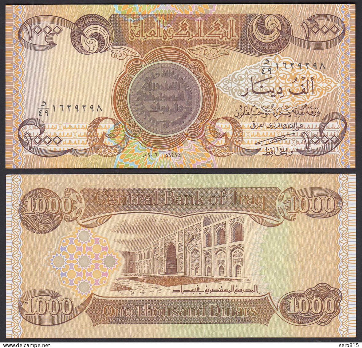 IRAK - IRAQ 1000 Dinars Banknote 2003 Pick 93a UNC (1)   (31988 - Sonstige – Asien