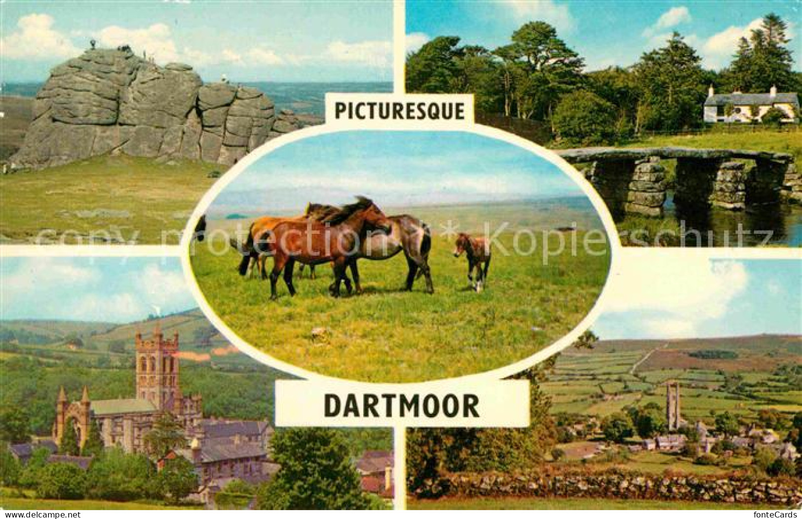 72801846 Dartmoor Haytor Rocks Clapper Bridge Ponies Buckfast Abbey Widecombe In - Autres & Non Classés