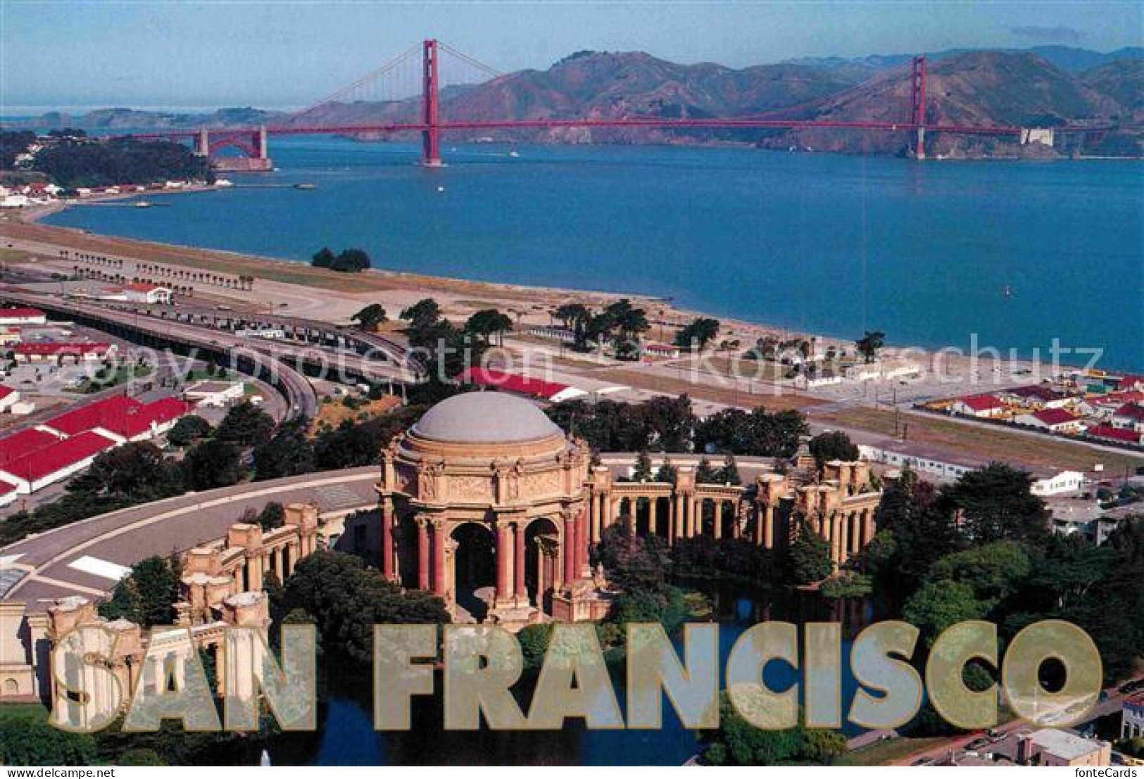 72800879 San_Francisco_California Palace Of Fine Arts Golden Gate Bridge - Altri & Non Classificati