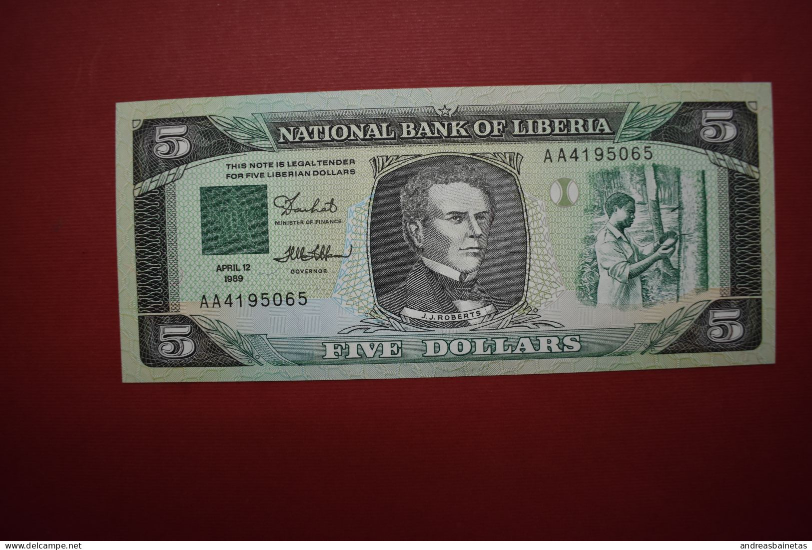 Banknotes  Liberia 5 Dollars 1989 UNC - Liberia