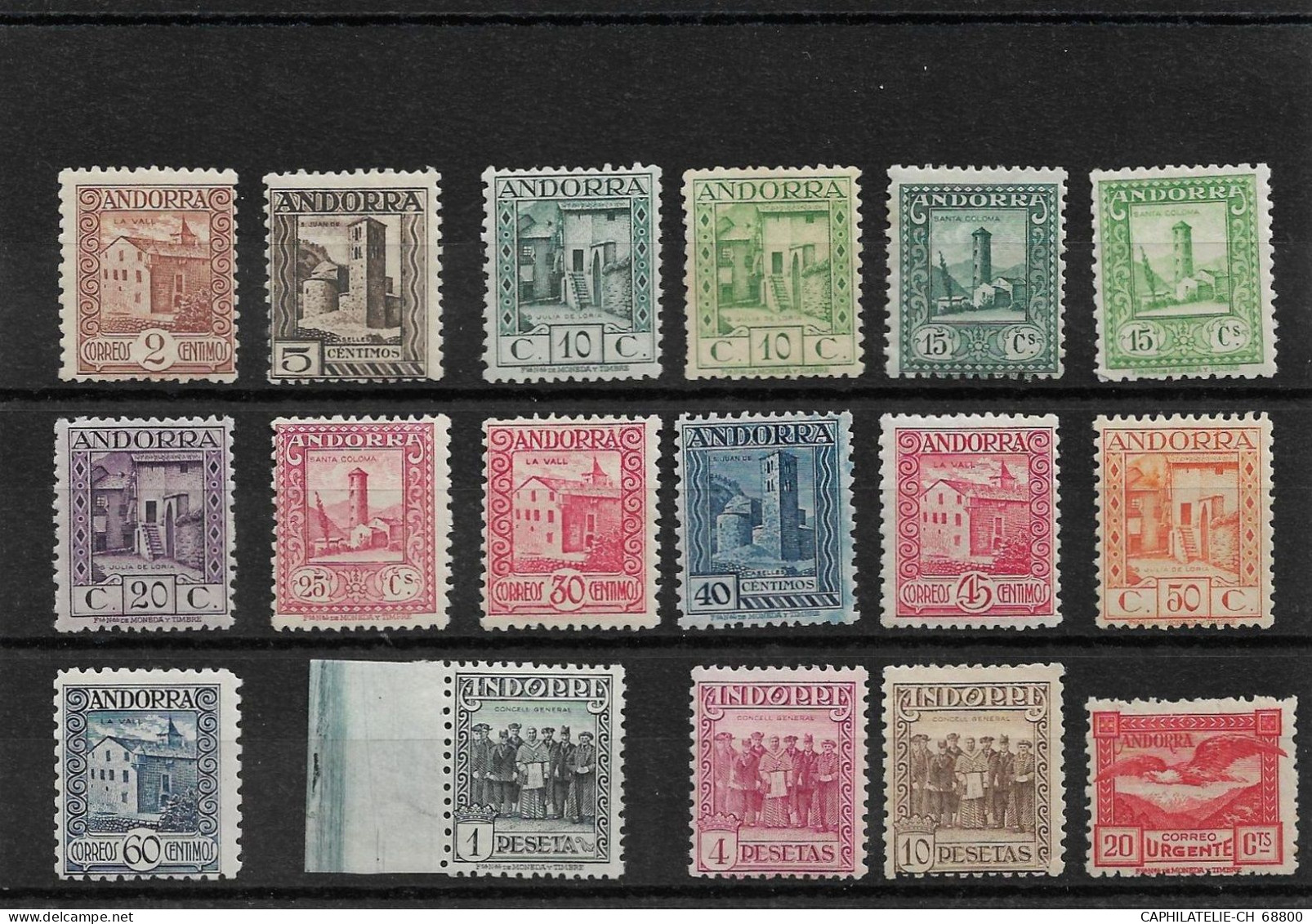 ANDORRE ESPAGNOLE 1935/43, BÂTIMENT SÉRIE COMPLÈTE 28/44 MNH. - Ongebruikt