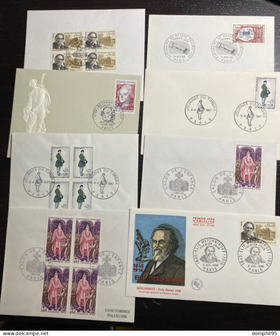 France 1966 à 1968 - Lot De 15 FDC - Collections