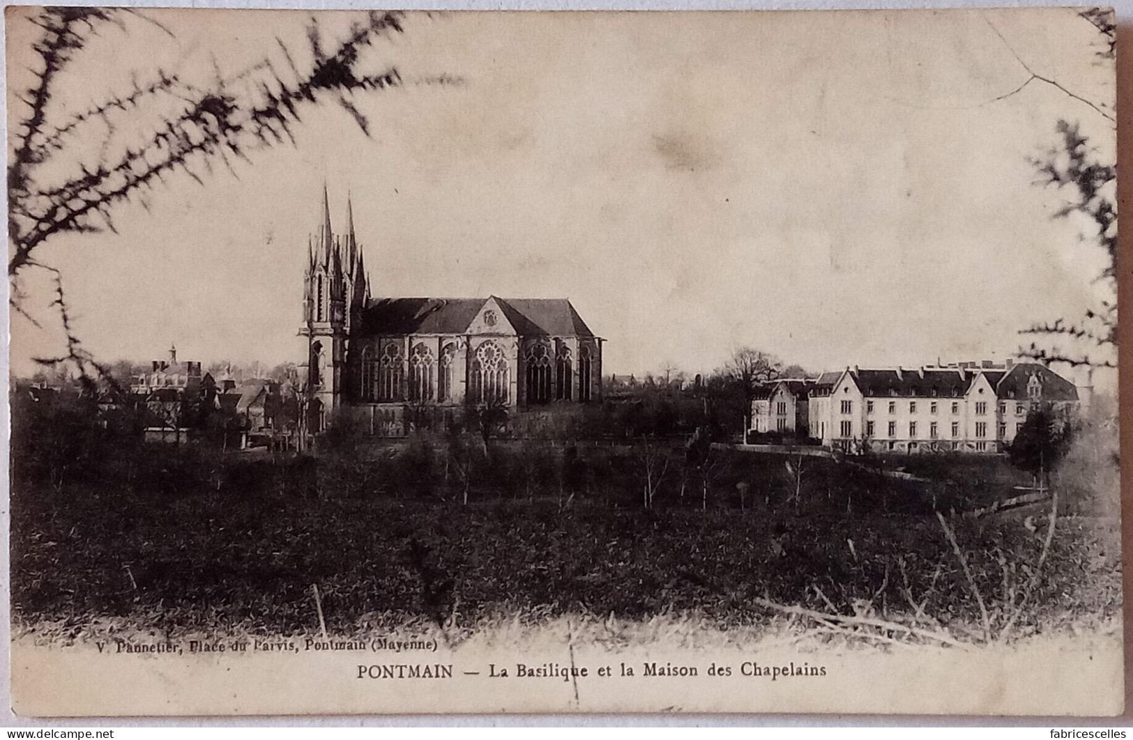 CPA  Circulée 1911- Pontmain (Mayenne), La Basilique Et La Maison Des Chapelains  (13) - Pontmain