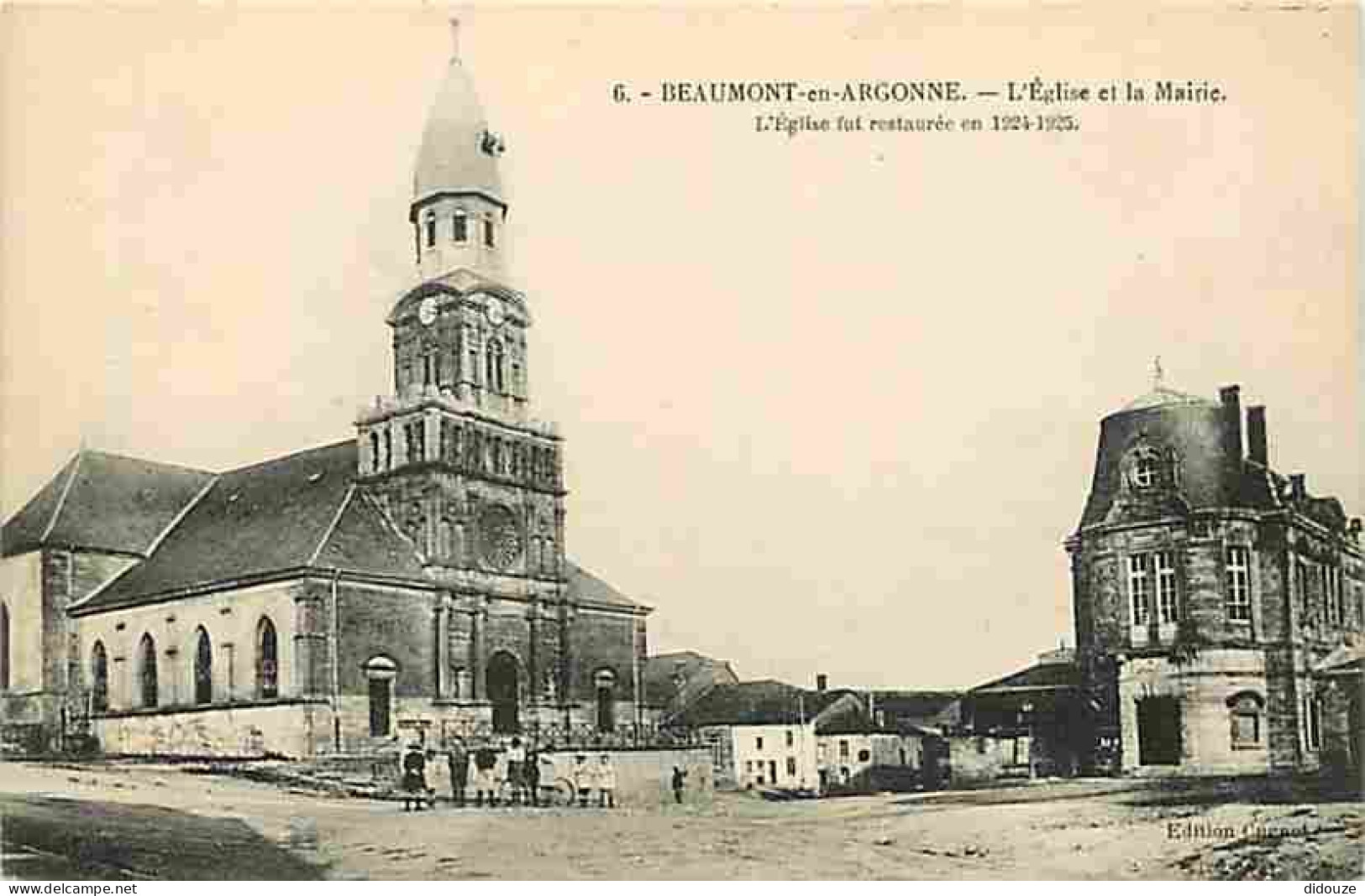 08 - Beaumont En Argonne - L'Eglise Et La Mairie - Animée - Carte Neuve - CPA - Voir Scans Recto-Verso - Autres & Non Classés