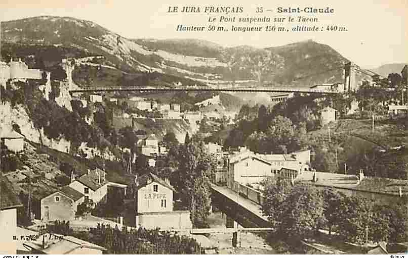 39 - Saint Claude - Le Pont Suspendu Sur Le Taron - CPA - Voir Scans Recto-Verso - Saint Claude