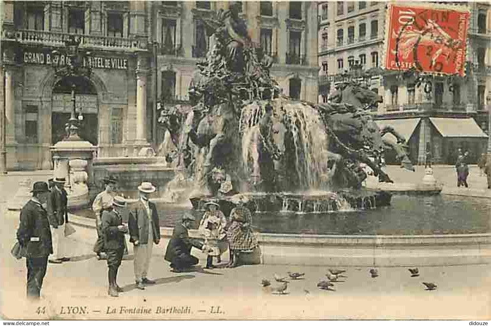 69 - Lyon - La Fontaine Bartholdi - Animée - CPA - Voir Scans Recto-Verso - Sonstige & Ohne Zuordnung