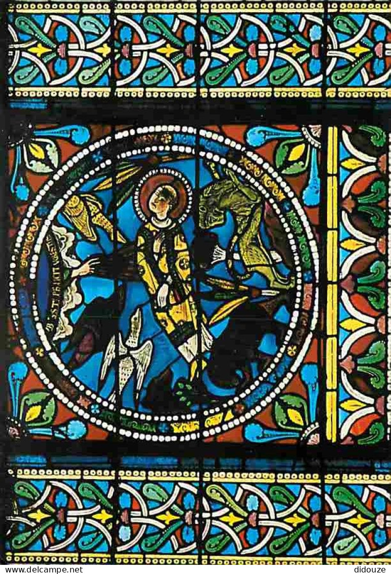 Art - Vitraux Religieux - Le Mans - La Cathédrale St Julien - Vitrail Bas Coté Roman - Détail - Légende De St Etienne -  - Schilderijen, Gebrandschilderd Glas En Beeldjes