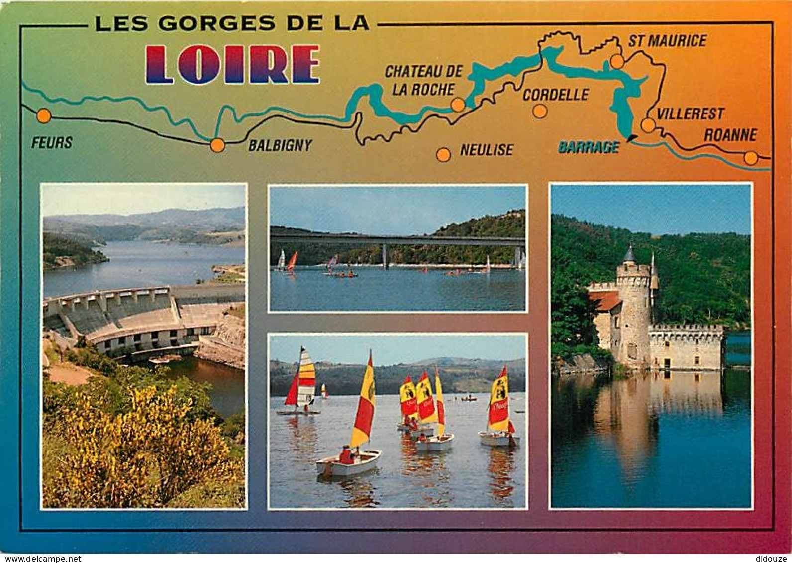 42 - Loire - Gorges De La Loire - Multivues - Carte Géographique - Voile - Régates - CPM - Voir Scans Recto-Verso - Andere & Zonder Classificatie