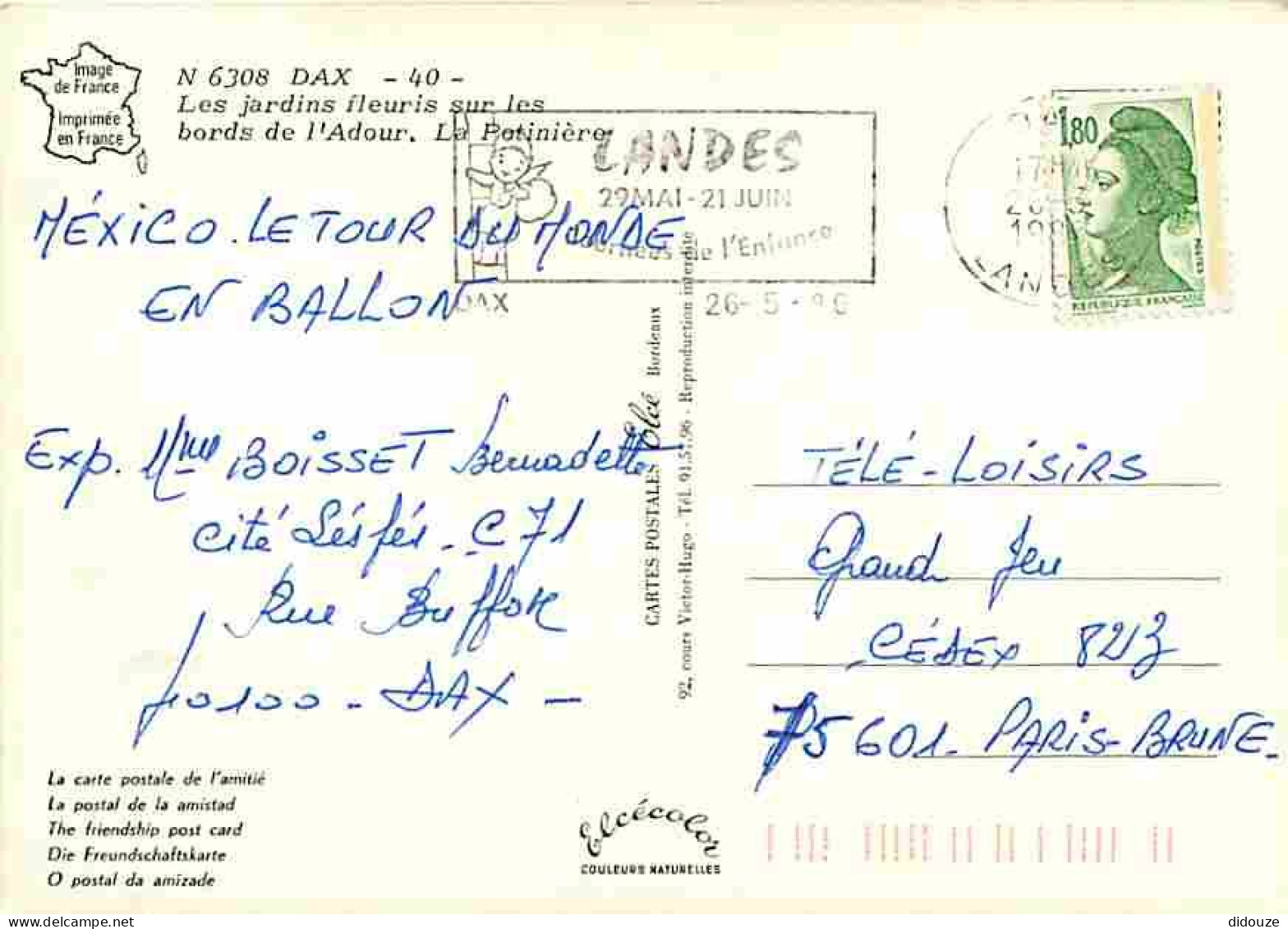 40 - Dax - Les Jardins Fleuris Sur Les Bords De L'Adour - La Potinière - CPM - Voir Scans Recto-Verso - Dax