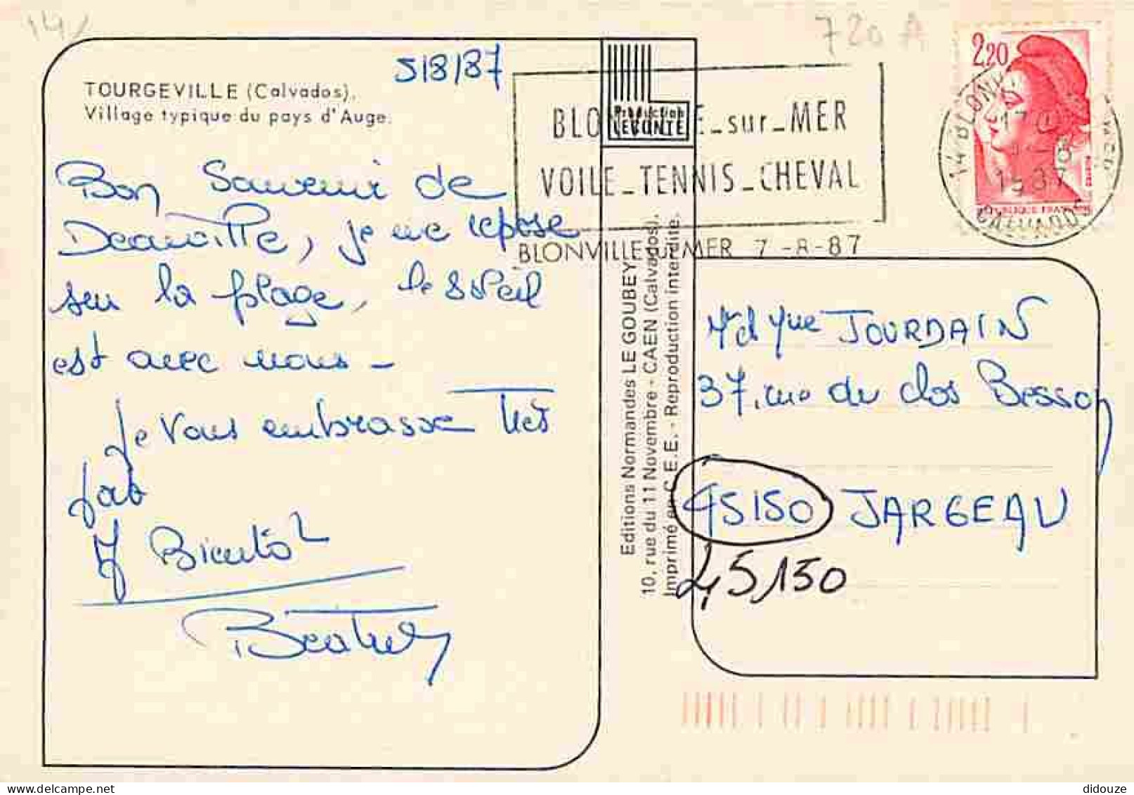 14 - Tourgeville - Village Typique Du Pays D'Auge - Fleurs - Flamme Postale - CPM - Voir Scans Recto-Verso - Autres & Non Classés