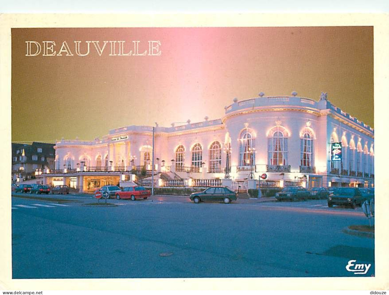 14 - Deauville - Le Casino Illuminé - Vue De Nuit - Automobiles - Flamme Postale De Honfleur - CPM - Voir Scans Recto-Ve - Deauville