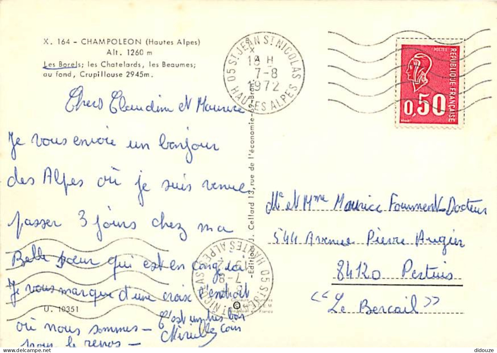 05 - Champoléon - Les Borels, Les Chatelards, Les Beaumes, Au Fond, Crupillouse 2945m - CPM - Voir Scans Recto-Verso - Other & Unclassified