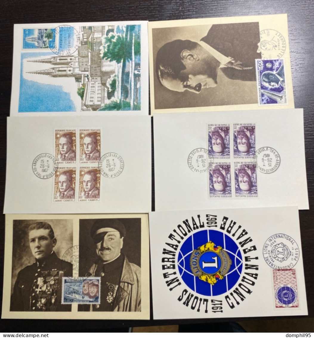 France 1966 à 1967 - Lot De Cartes Postales FDC - 1960-1969