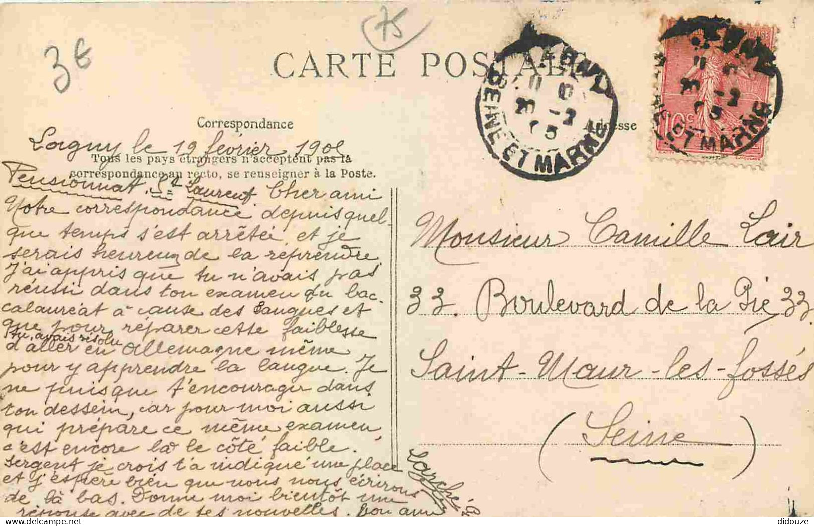 75 - Paris - Jardin Des Plantes - La Fosse Aux Ours - Zoo - Correspondance - CPA - Oblitération Ronde De 1903 - Voir Sca - Parcs, Jardins