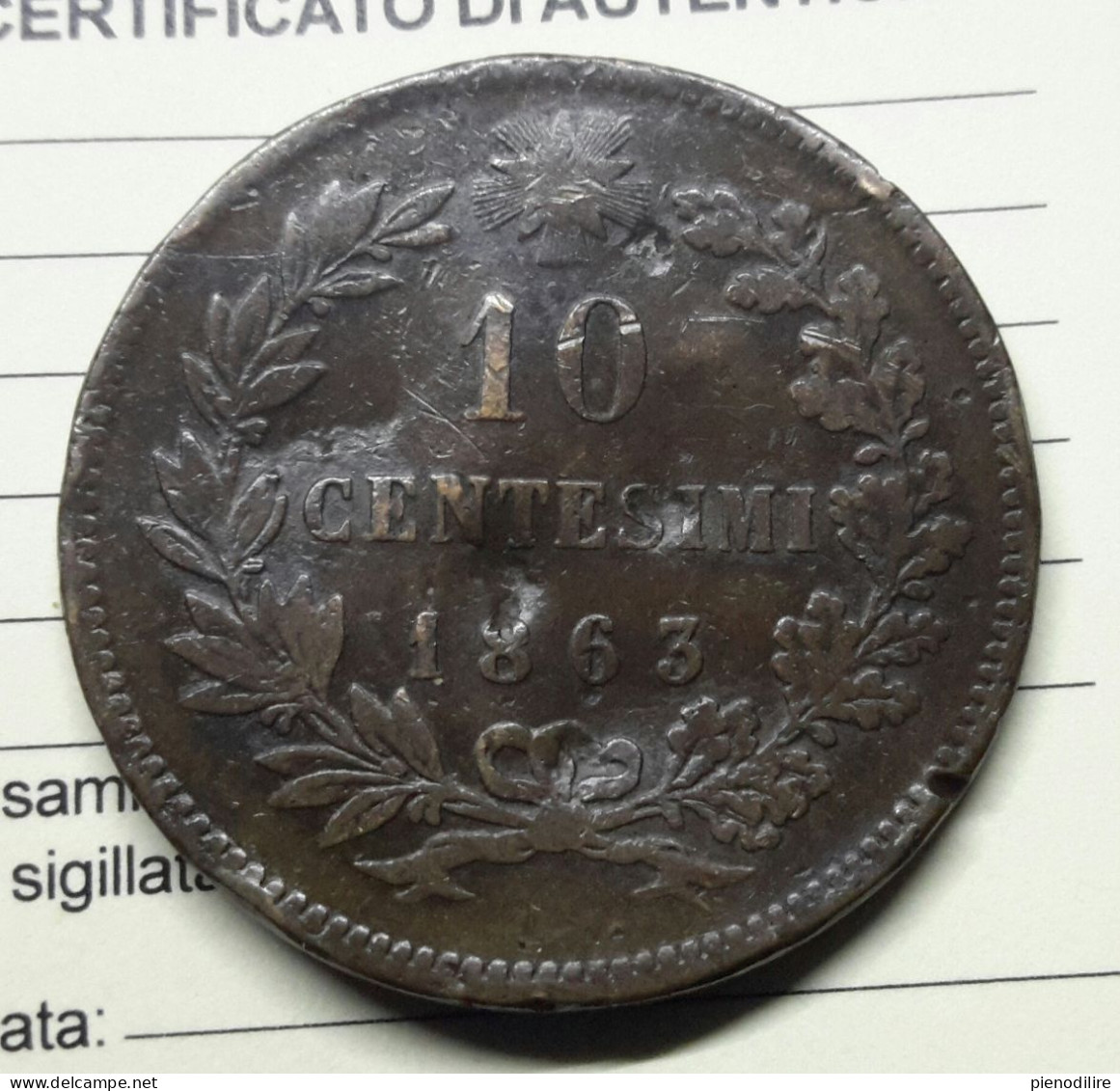 10 Cent. 1863 No Segno Di Zecca (A10.127) - 1861-1878 : Vittoro Emanuele II