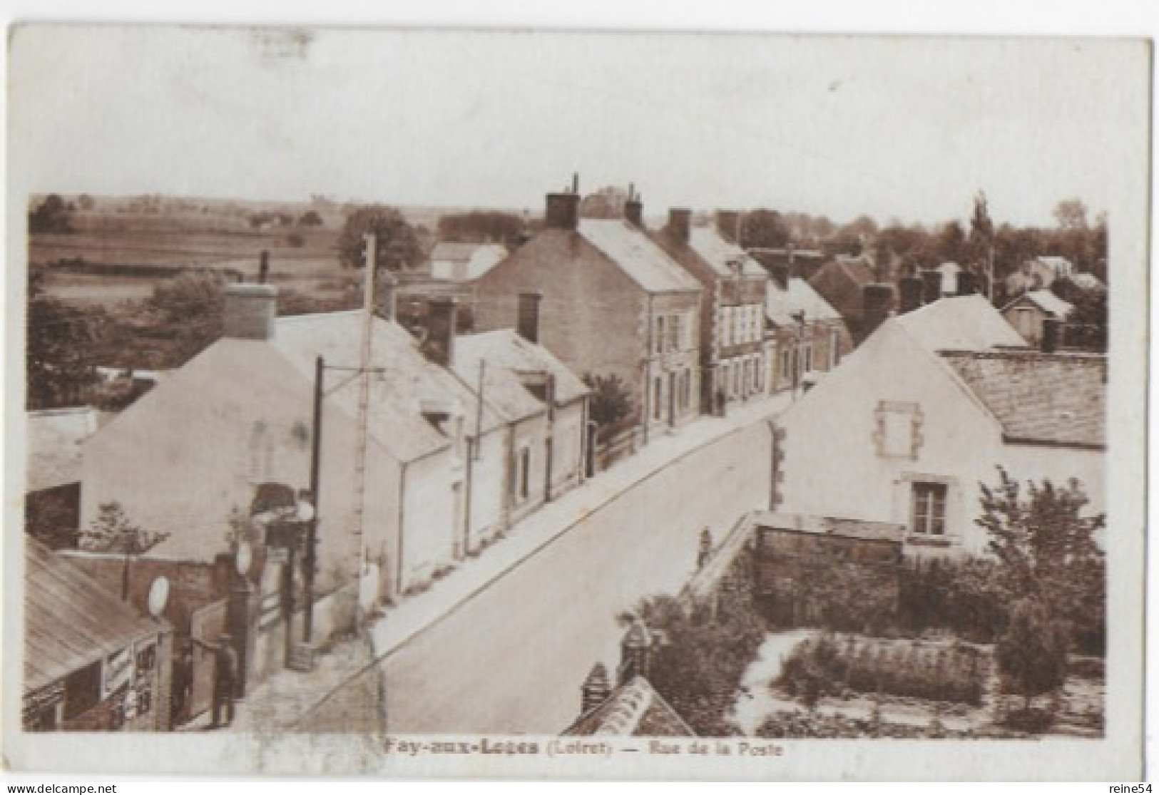 45 FAY AUX LOGES (Loiret) Rue De La Poste -circulé 1941  Edit Lenormand  (animée -pub Castrol) - Sonstige & Ohne Zuordnung