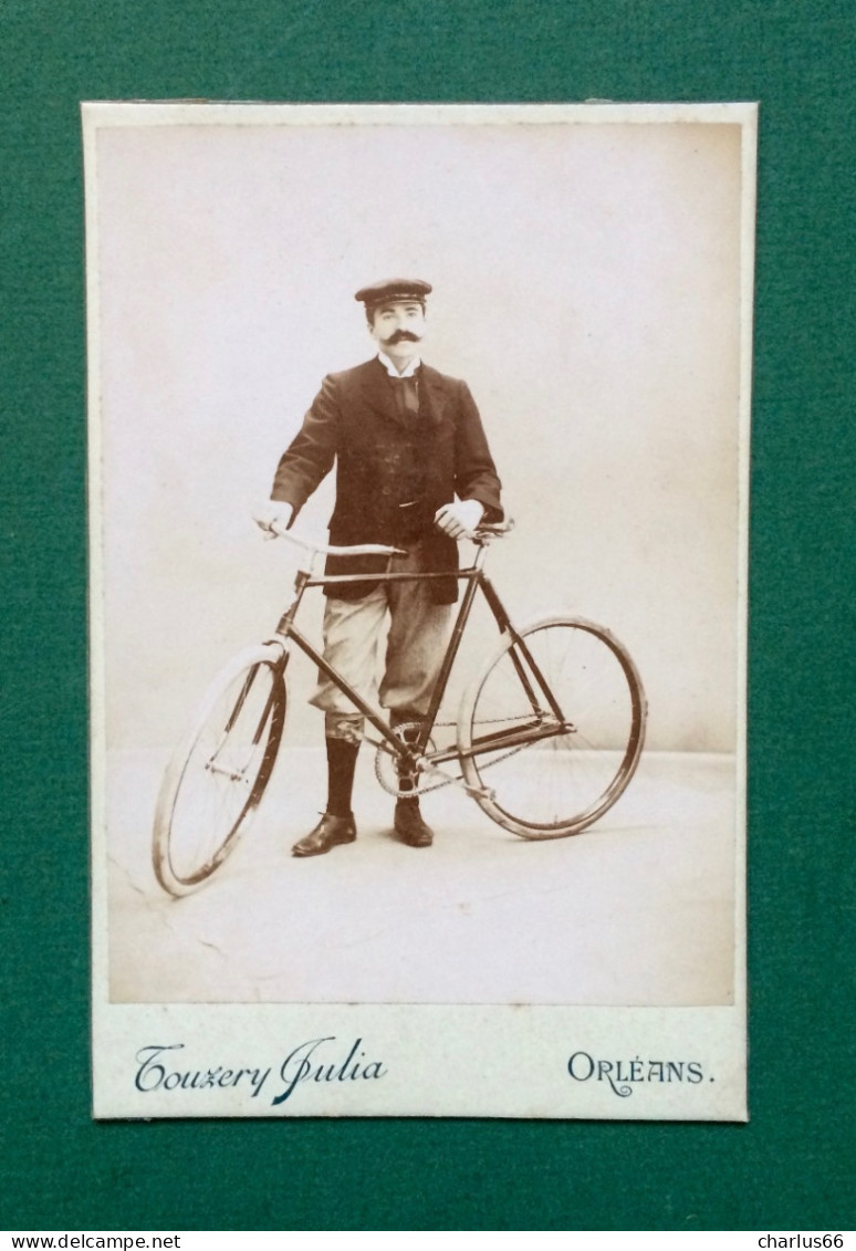 PHOTO CDV VELO Portrait Julia Touzery Photographe à Orléans Mode Casquette - Oud (voor 1900)