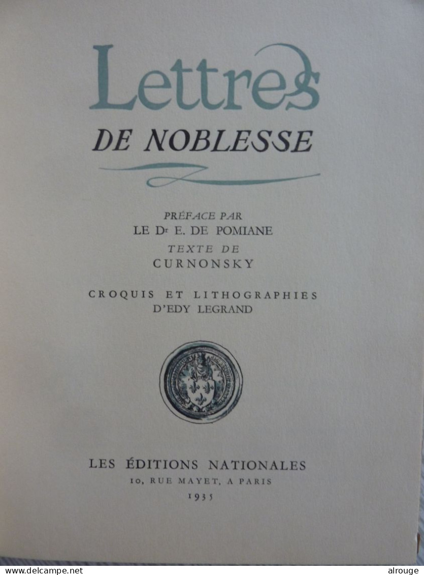 Lettres De Noblesse, E.DE Pomiane, Curnonsky, 1935, Un Hommage Au Roquefort - 1901-1940