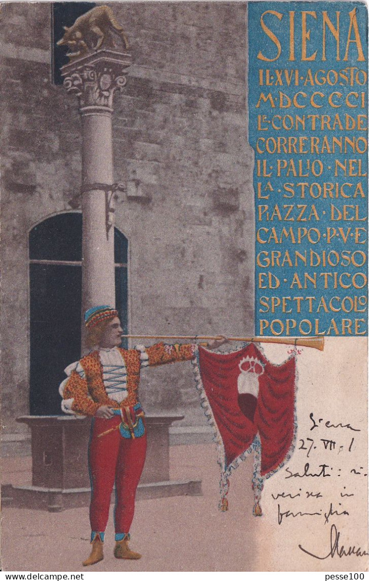 SIENA PALIO ARALDO ANNUNCIA IL PALIO 16 AGOSTO 1901 - Siena