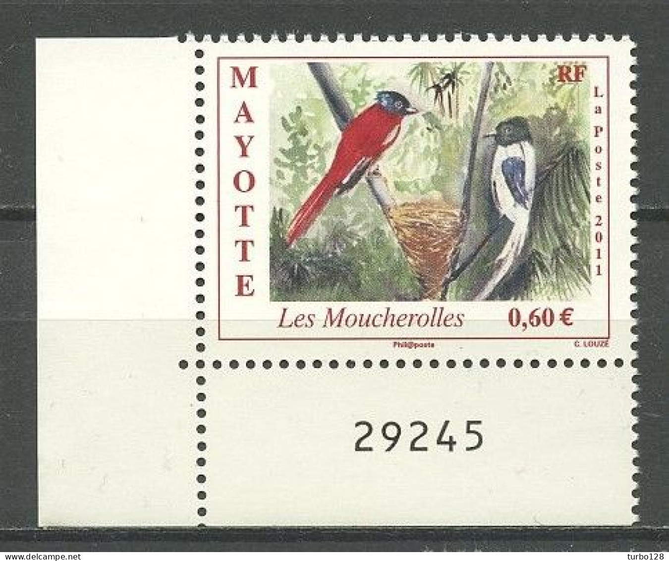 MAYOTTE 2011  N° 257 **  Neuf MNH Superbe  Faune Oiseaux Birds Fauna La Moucherolles - Nuevos