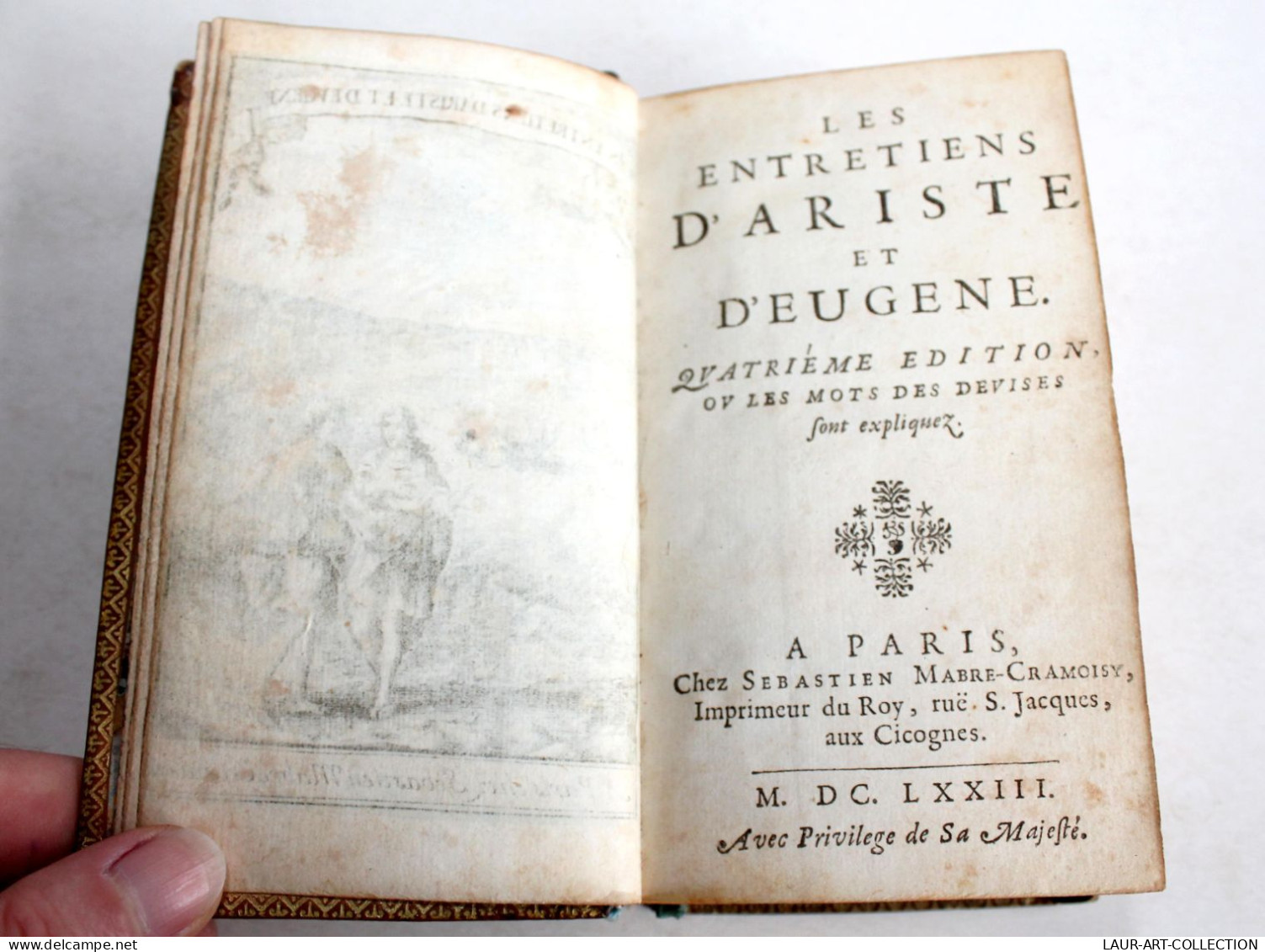 LES ENTRETIENS D'ARISTE & D'EUGENE 4e EDITION OU MOTS DES DEVISES, BOUHOURS 1673, LIVRE XVIIe SIECLE (2204.117) - Tot De 18de Eeuw