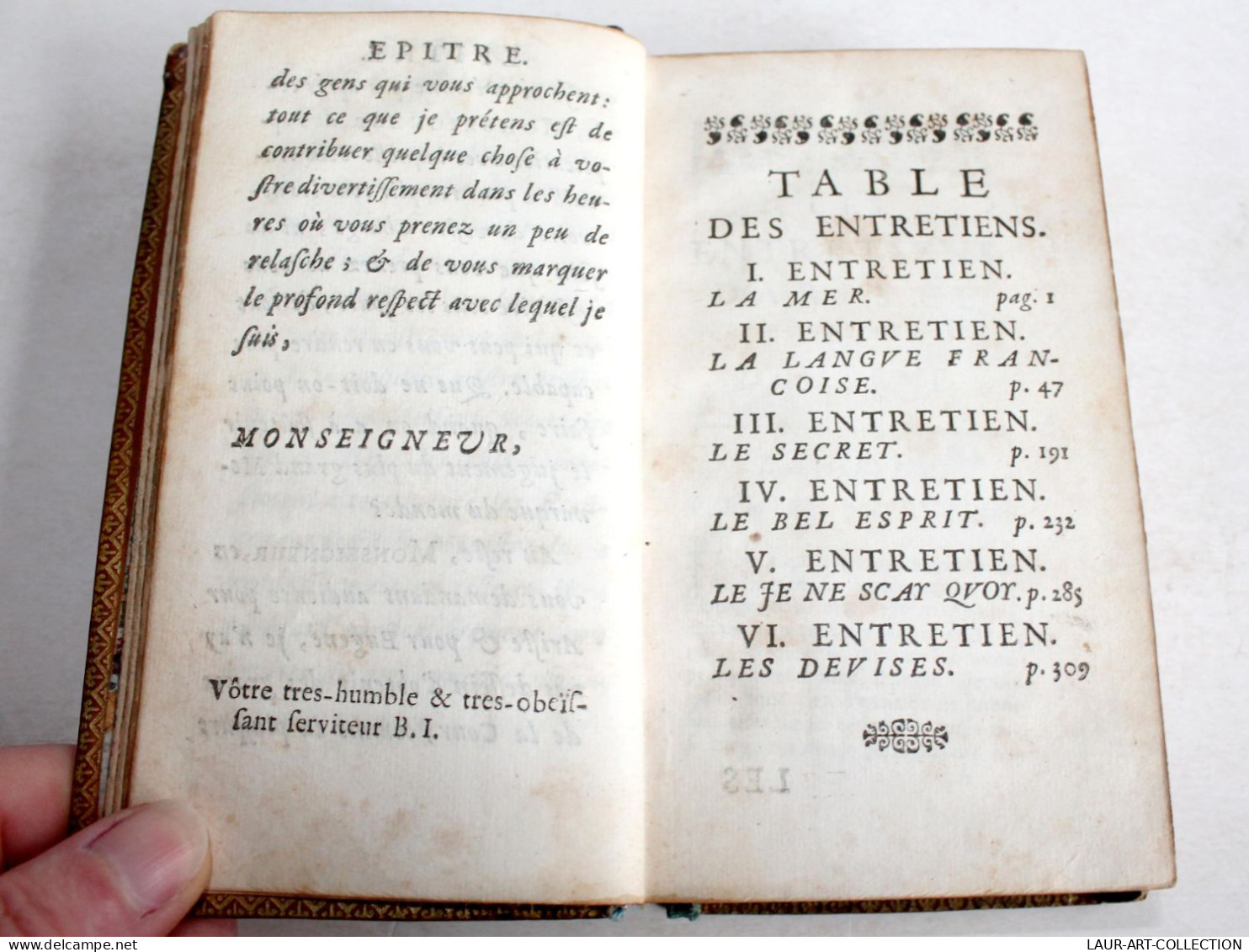 LES ENTRETIENS D'ARISTE & D'EUGENE 4e EDITION OU MOTS DES DEVISES, BOUHOURS 1673, LIVRE XVIIe SIECLE (2204.117) - Jusque 1700