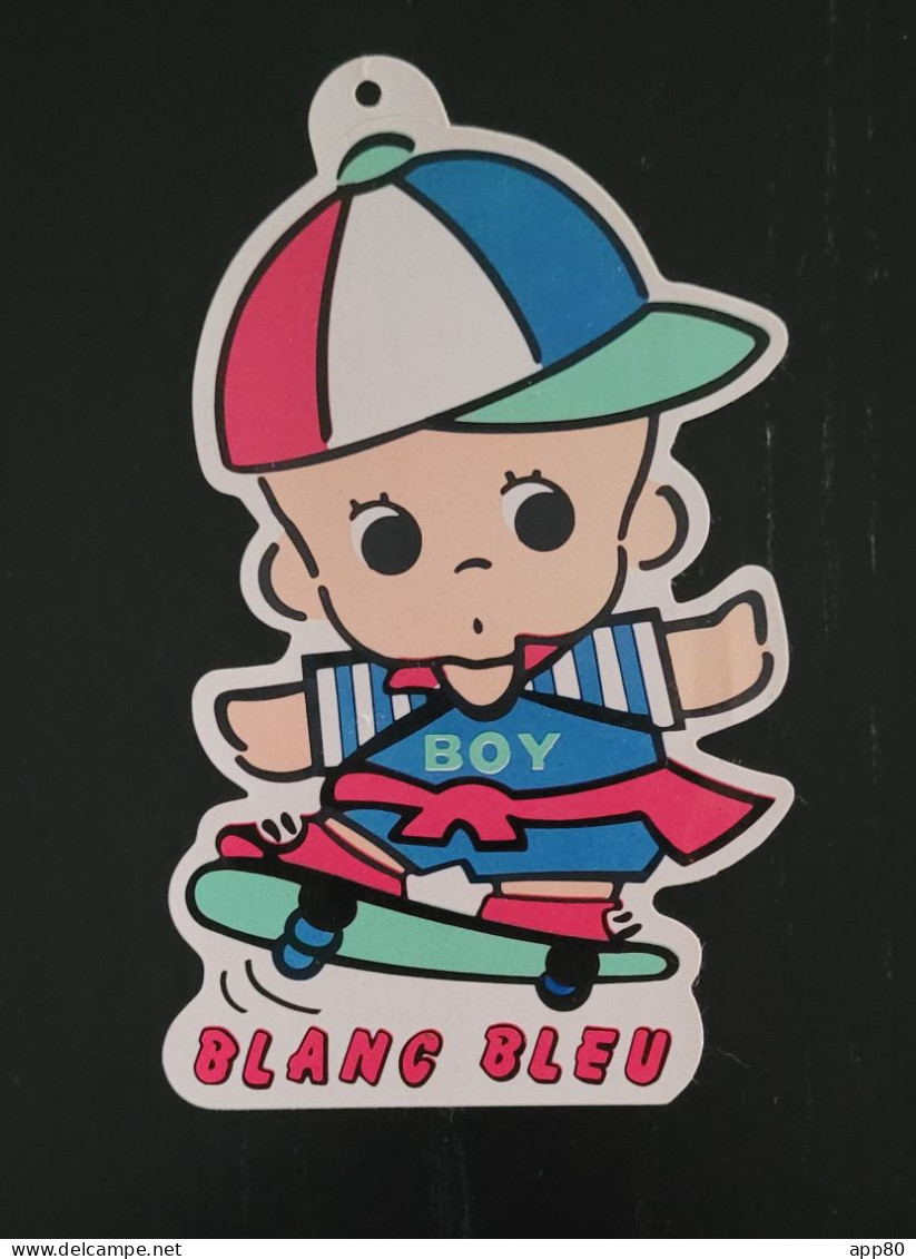 Autocollant Vintage Blanc Bleu Marque Vêtements - Stickers