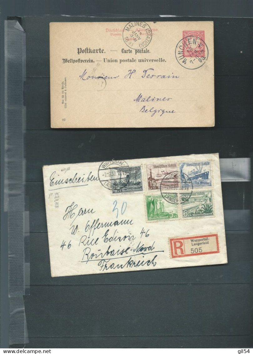 RfA, ET ALLEMAGNE? Lot De 4 Lettres Affranchies Dont ENTIERS , à éxaminer Pb194 - Other & Unclassified