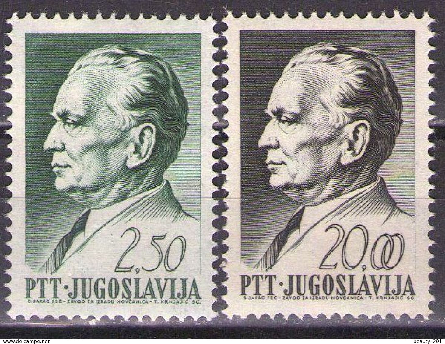 Yugoslavia 1968 - Definitive-Tito - Mi 1288-1289 - MNH**VF - Nuevos