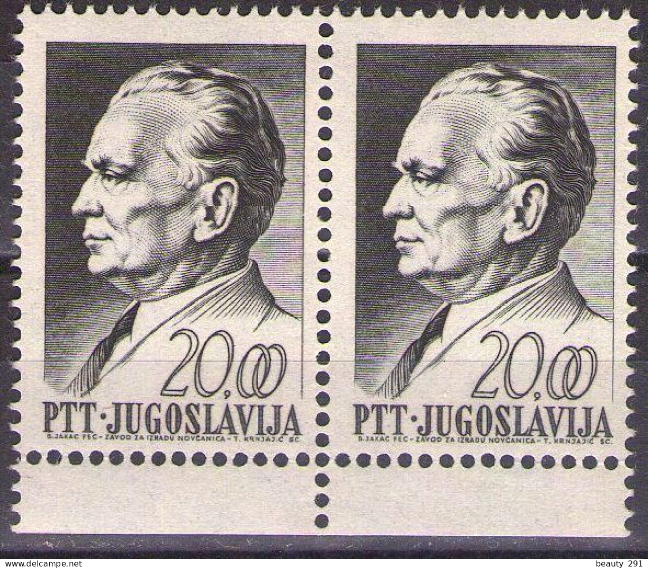 Yugoslavia 1968 - Definitive-Tito - Mi 1289 - MNH**VF - Unused Stamps