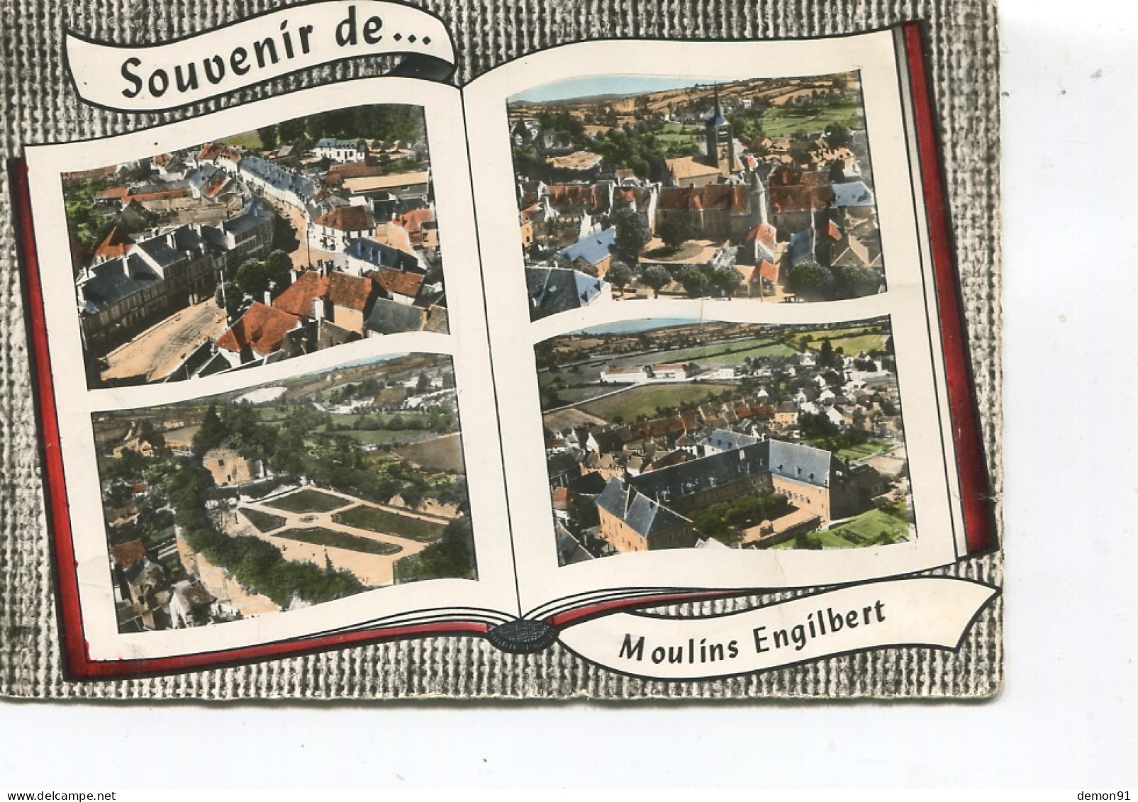 CPSM GF - Souvenir De MOULINS-ENGILBERT - Etat - Pli - - Moulin Engilbert