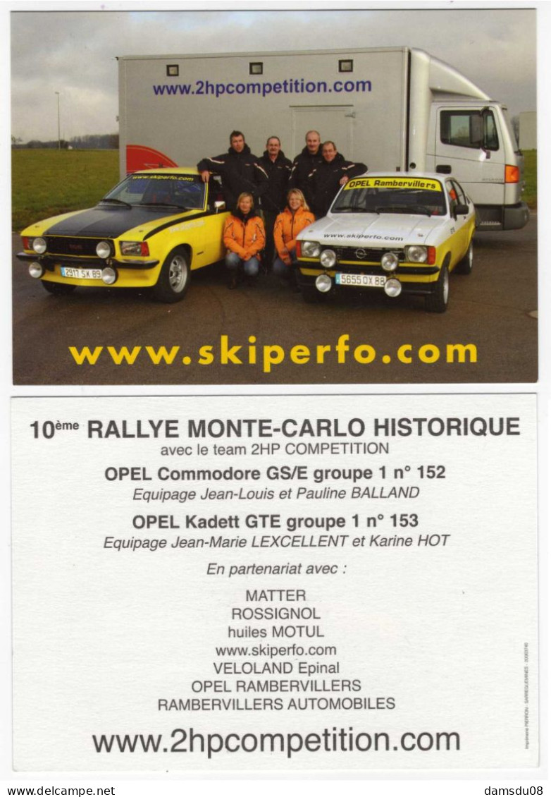 CPM Opel 10 Eme Rallye Monte Carlo Historique - Rally