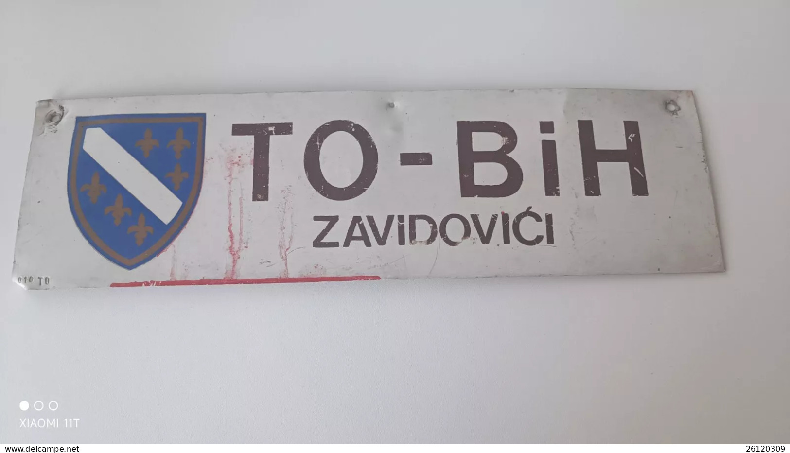 Golden Lilly Original License Plate TERRITORIAL DEFENSE Army Bosnia Hercegovina, Super Rare PAYPAL ONLY - Altri & Non Classificati