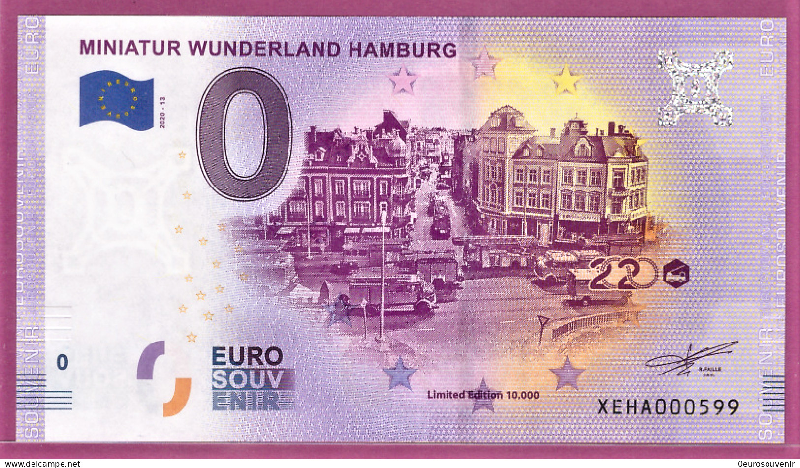 0-Euro XEHA 2020-13 MINIATUR WUNDERLAND HAMBURG - FEUERWEHR - Private Proofs / Unofficial