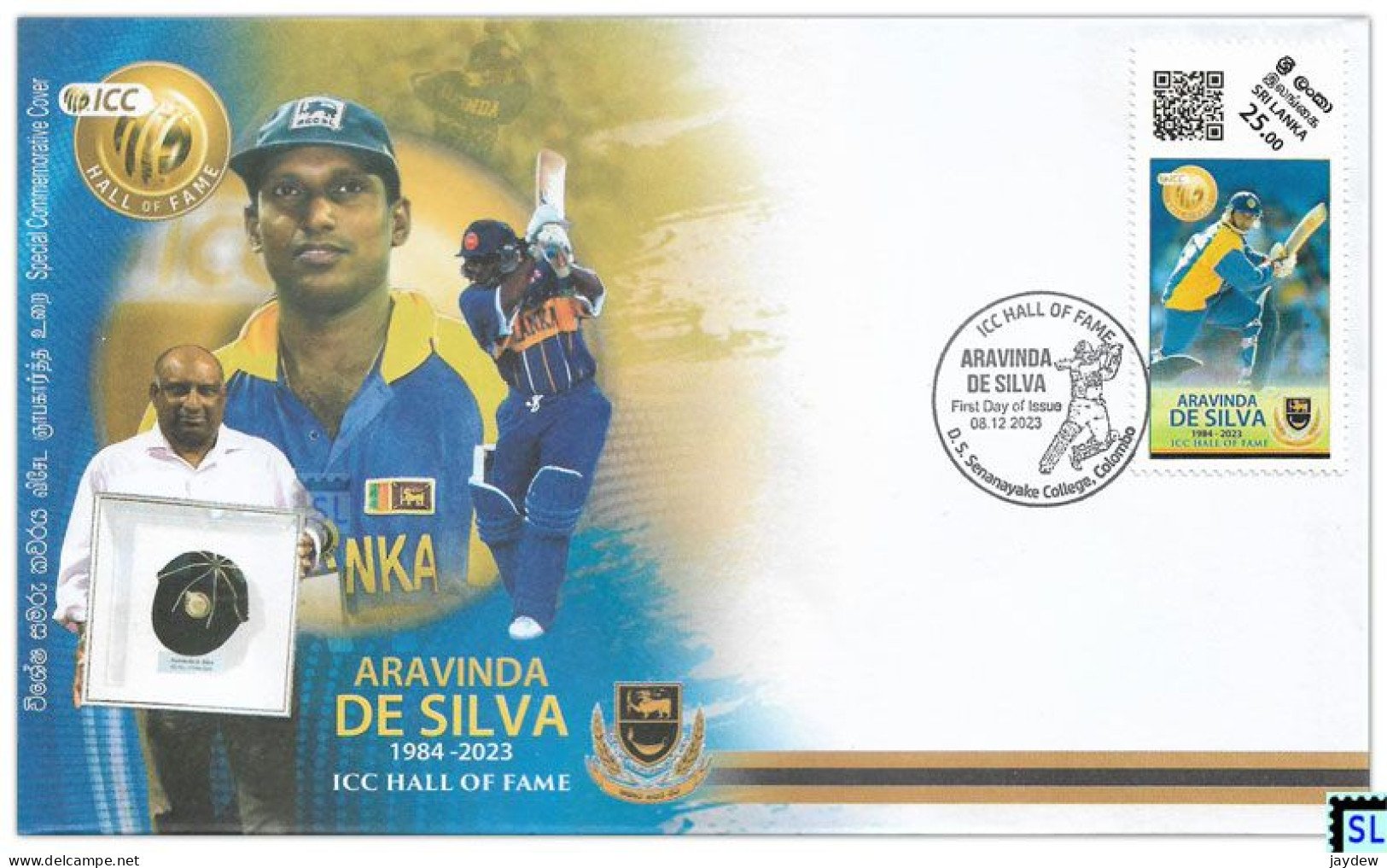 Sri Lanka Stamps 2023, Aravinda De Silva, Cricket, SFDC - Sri Lanka (Ceylon) (1948-...)