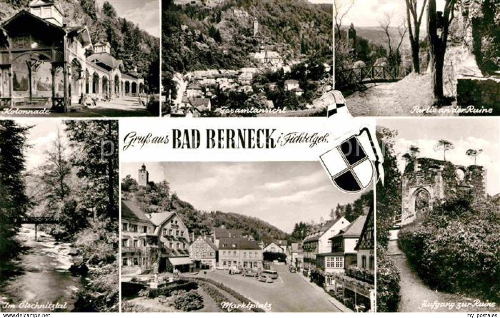 72892056 Bad Berneck Kolonnade Burgruine Marktplatz Oelschnitztal Bach Escherlic - Andere & Zonder Classificatie