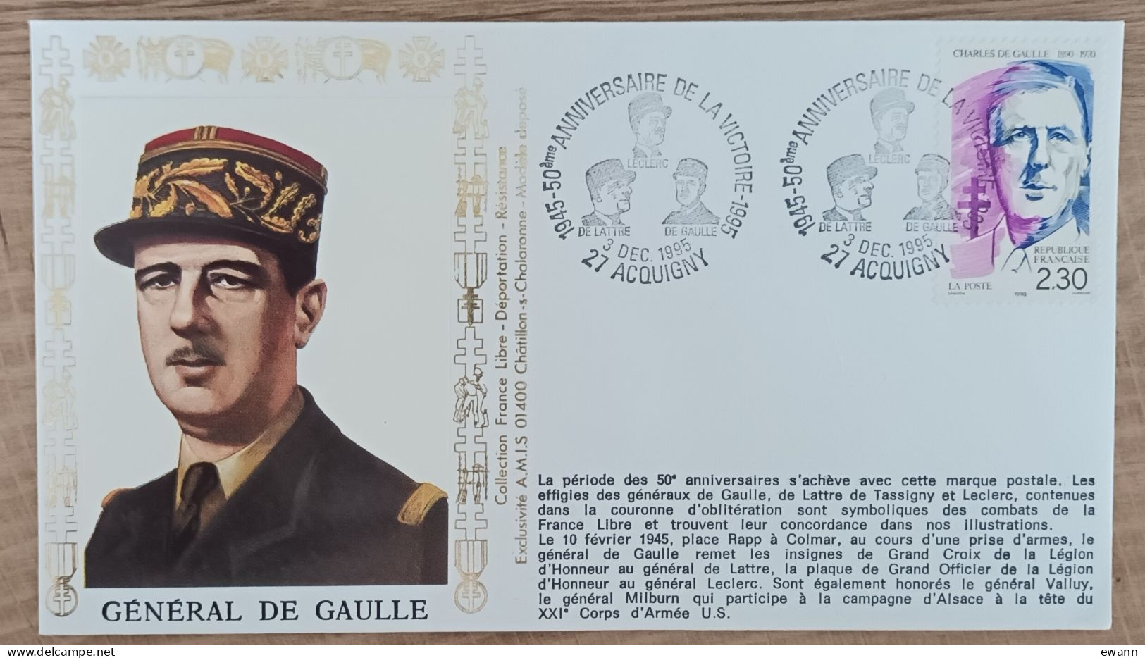 YT N°2634 - 50e ANNIVERSAIRE DE LA VICTOIRE - ACQUIGNY - 1995 - Storia Postale